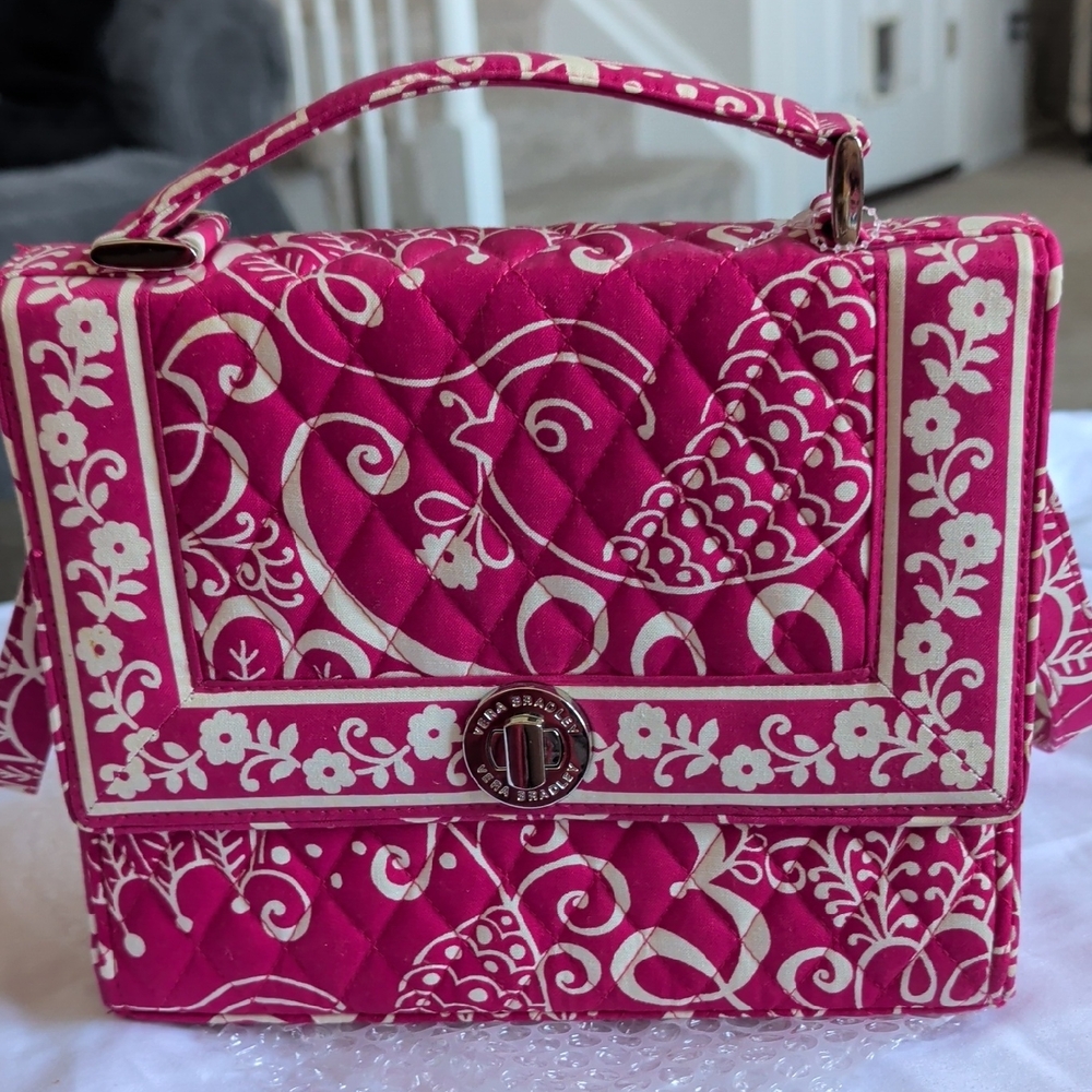 Vera Bradley Hot Pink Quilted Floral Paisley Top-Handle Crossbody